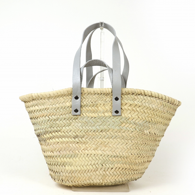 タザ楕円底 S 長短ハンドル グレー革