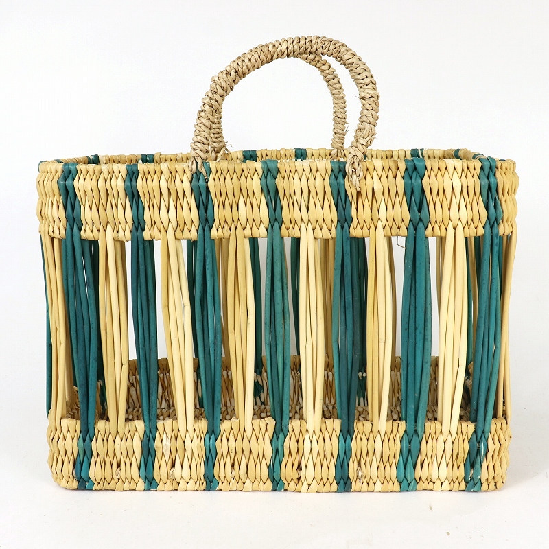 縦透かしストローカゴ 大 緑