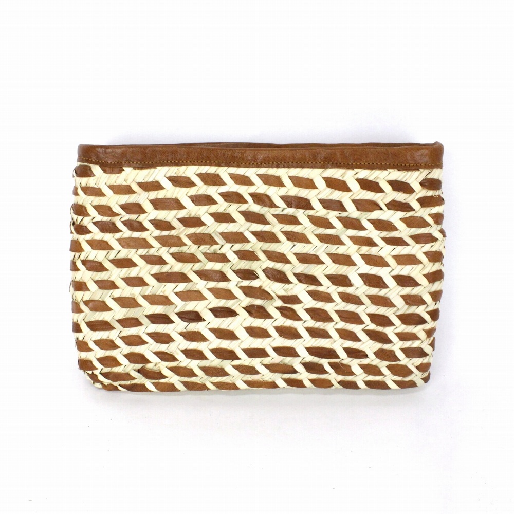 バッグインバッグ 革装飾 茶 23SS一点物 @8200→6560円