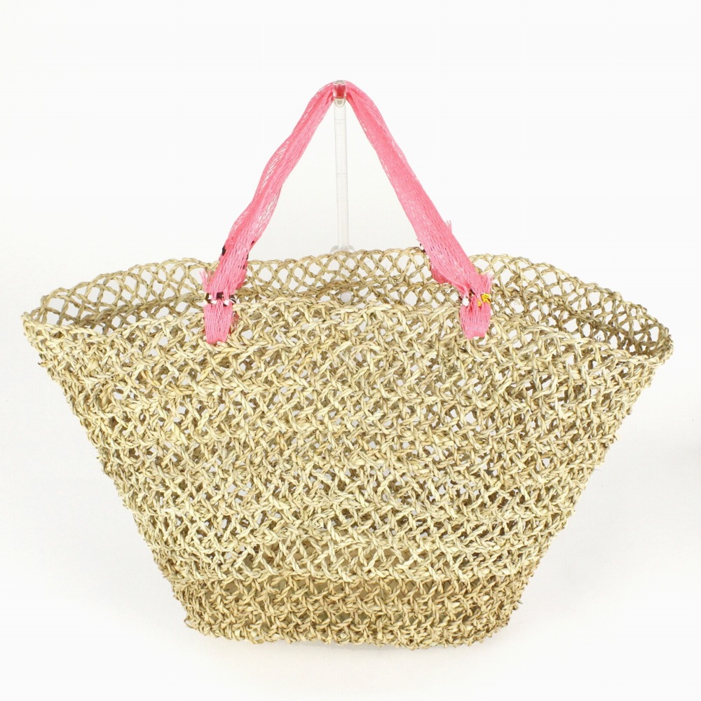 タザ透かしカゴ 楕円 M メッシュハンドル ピンク 23SS一点物 @6500→5200円