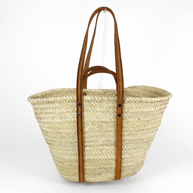 タザ楕円底 M 長短ハンドル 柄入りぐるり 薄茶革