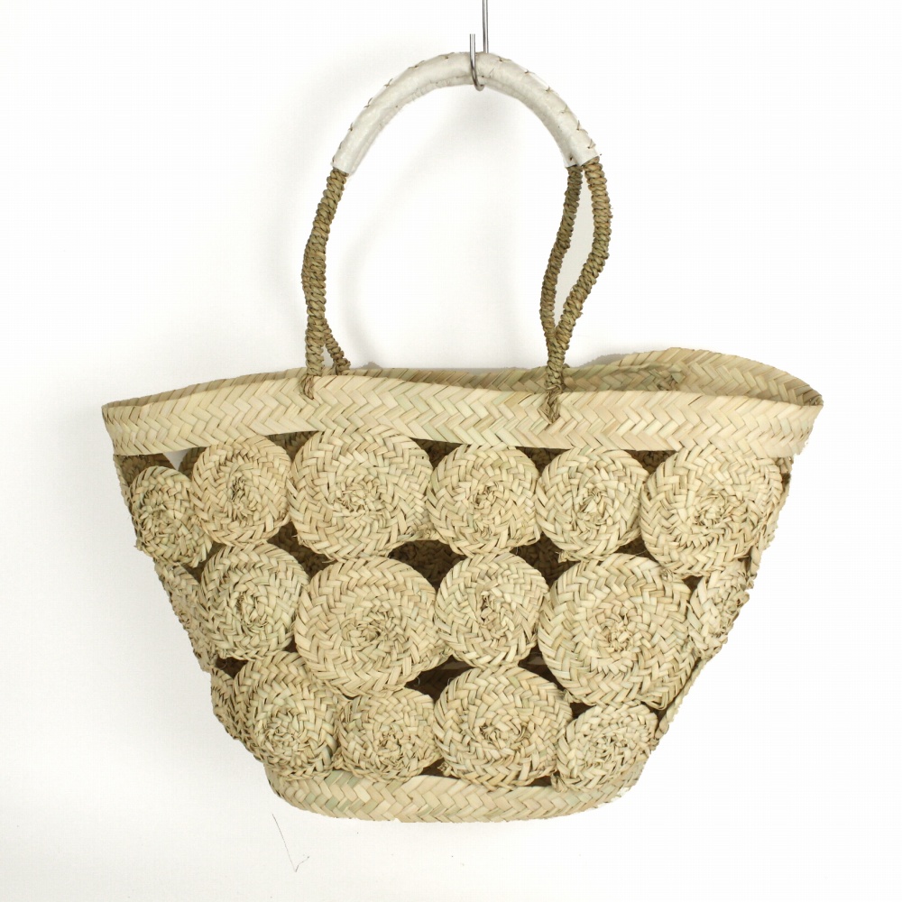 タザ楕円底 デコレーション 白革ハンドル 24SS一点物 @11000→8800