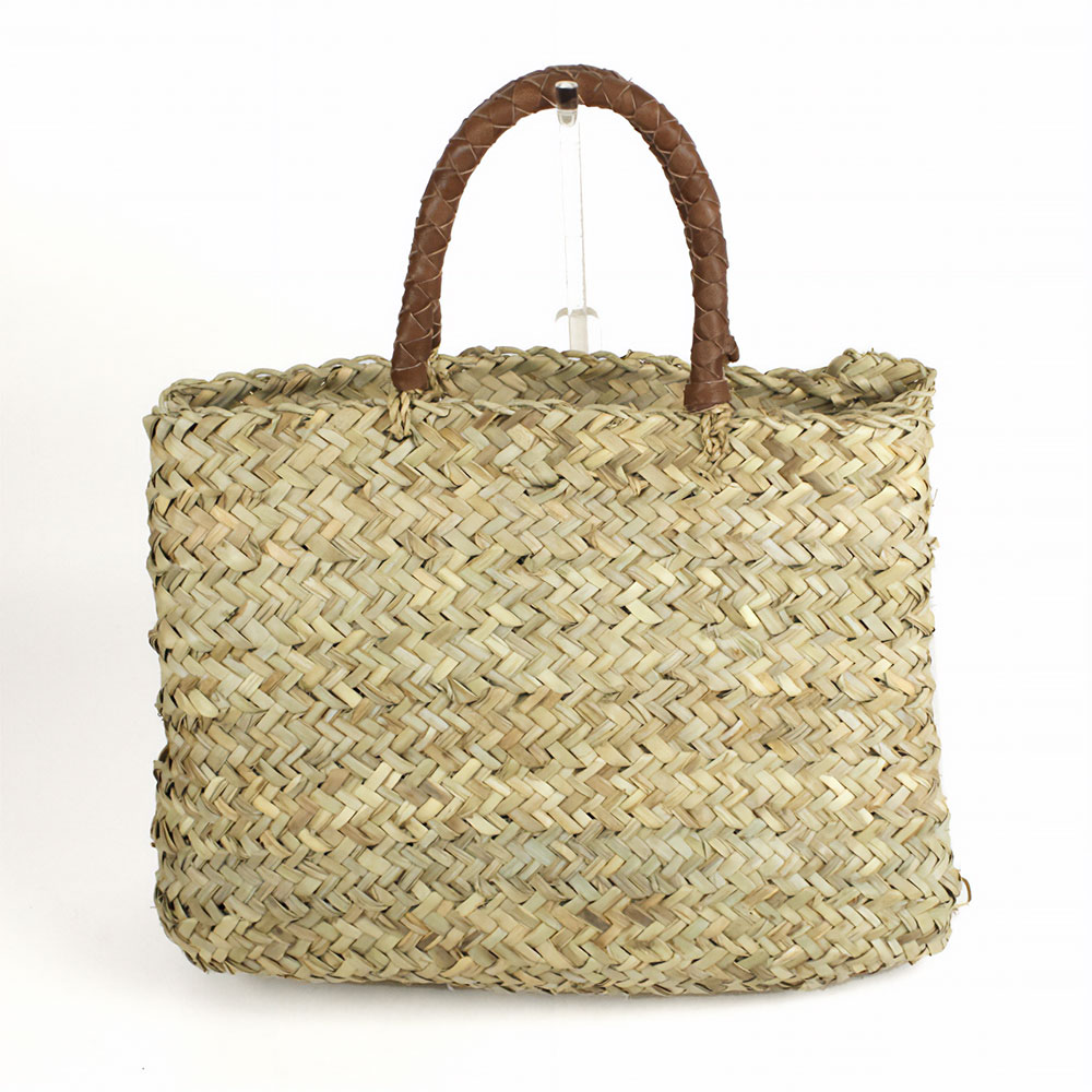 アブダマチ付き 革ハンドルバッグ 茶 大