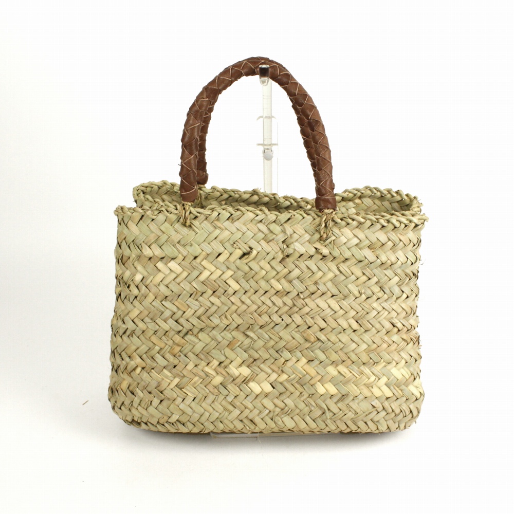 アブダマチ付き 革ハンドルバッグ 茶 小