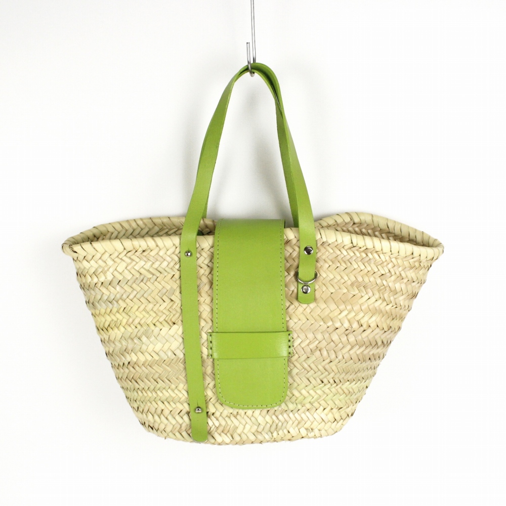 タザ楕円底 S 革フラップ付き グリーン 24SS一点物 @11500→9200