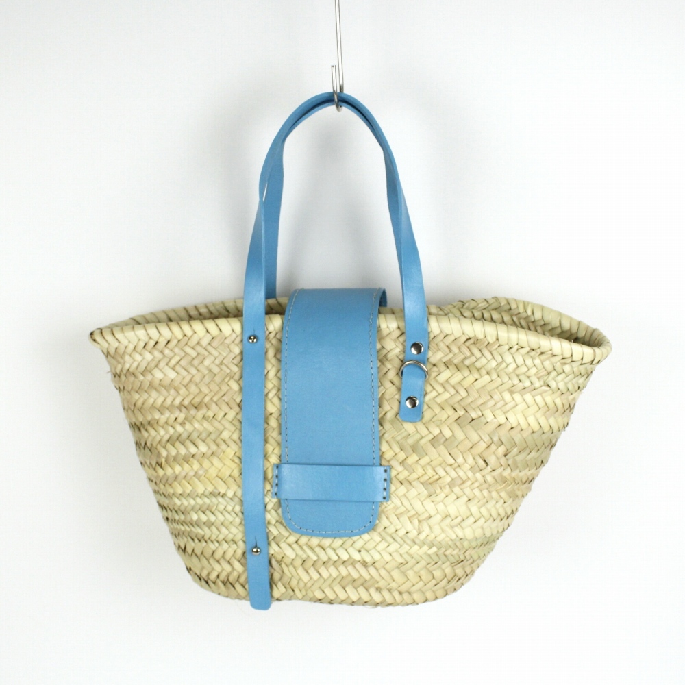 タザ楕円底 S 革フラップ付き ターコイズ