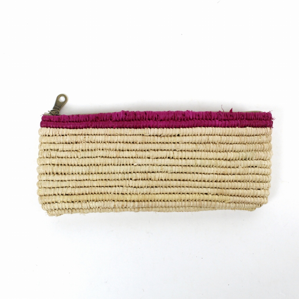 ぺったりペンケース 縁ライン フシア 24SS一点物 @5800→4640