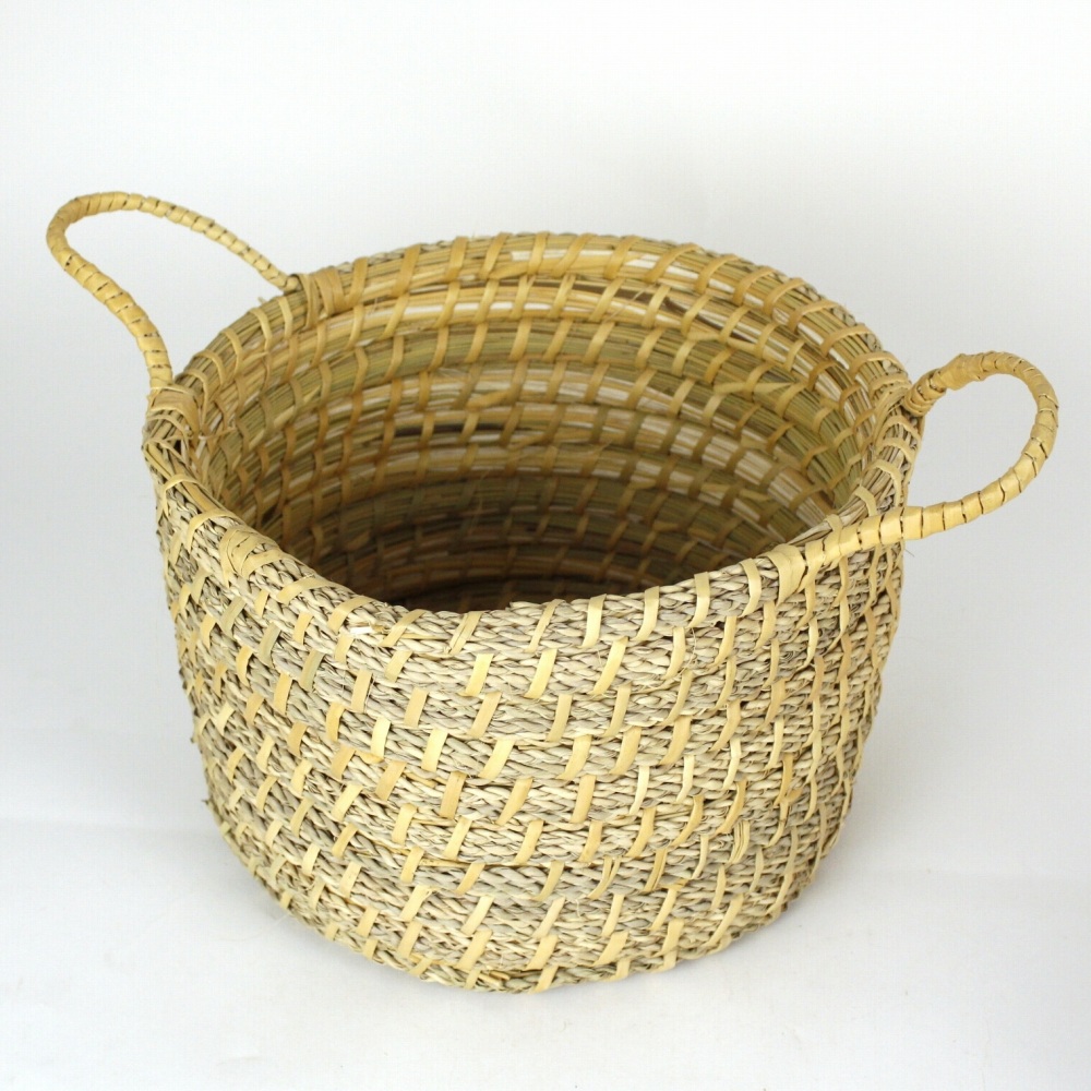 水草丸底かご 持ち手付き 大 24SS一点物 @6400→5120