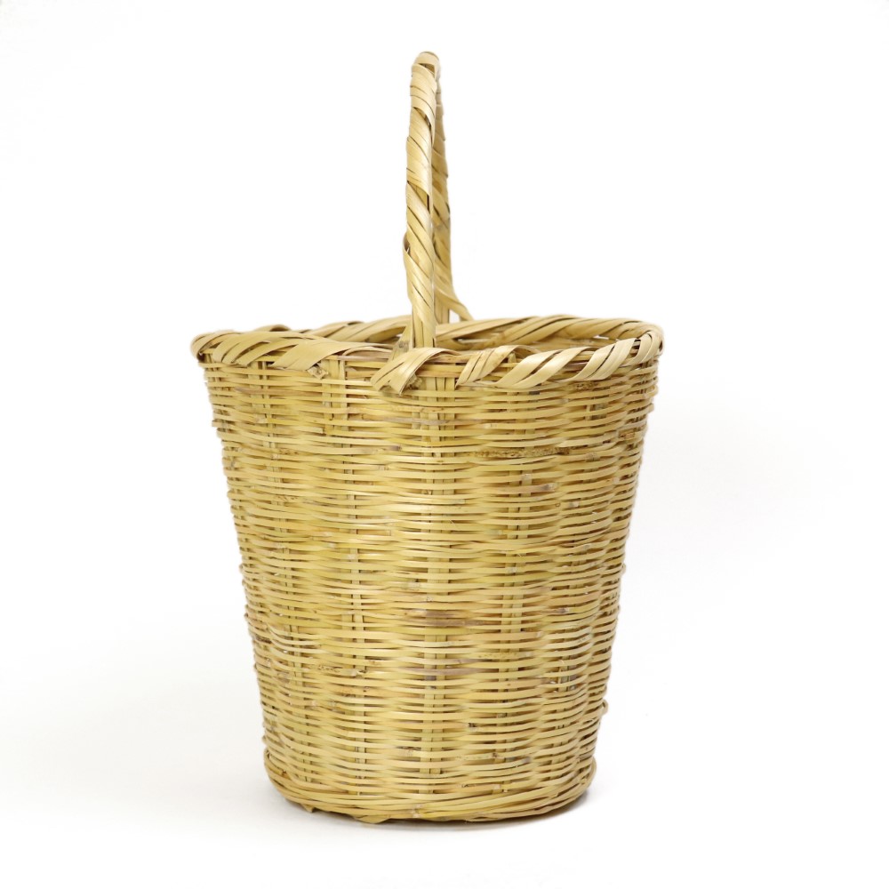 葦カゴ 丸底 ワンハンドル
