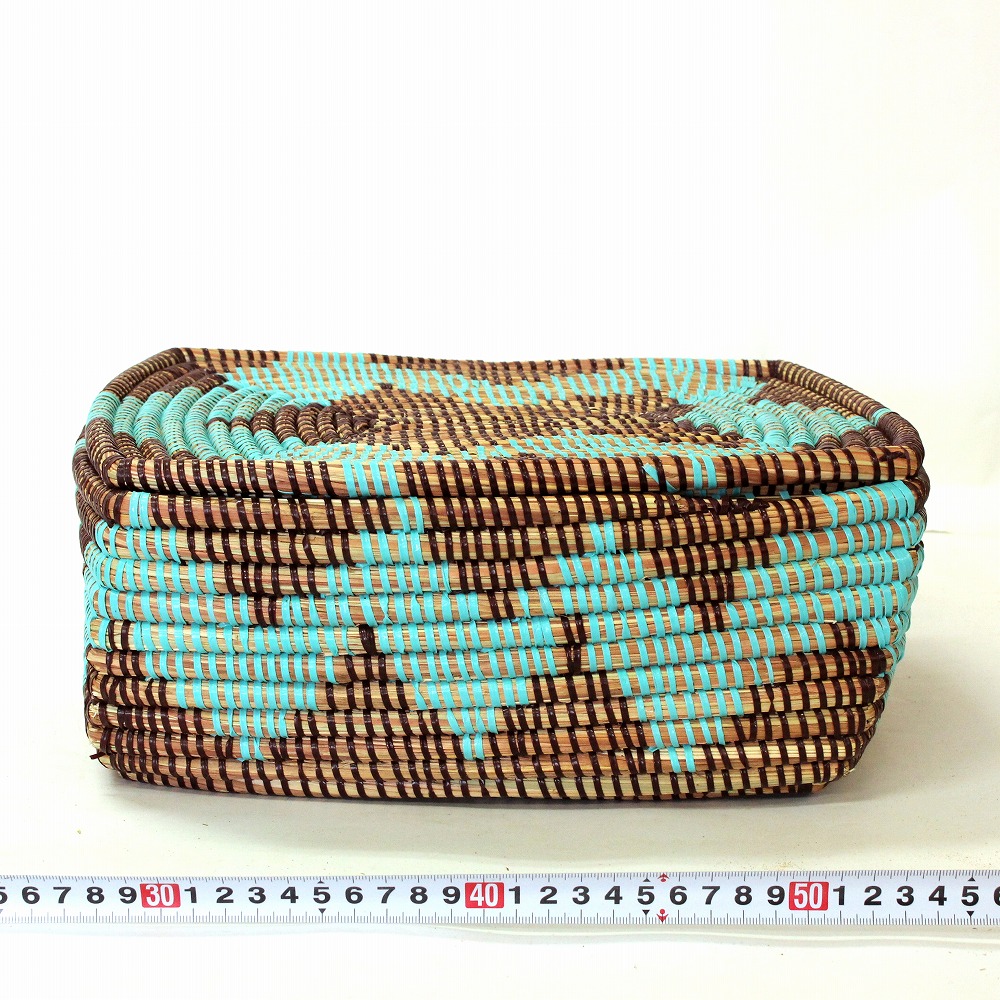 セネガル四角カゴ 茶ターコ 小 19SS一点 @8000→6400