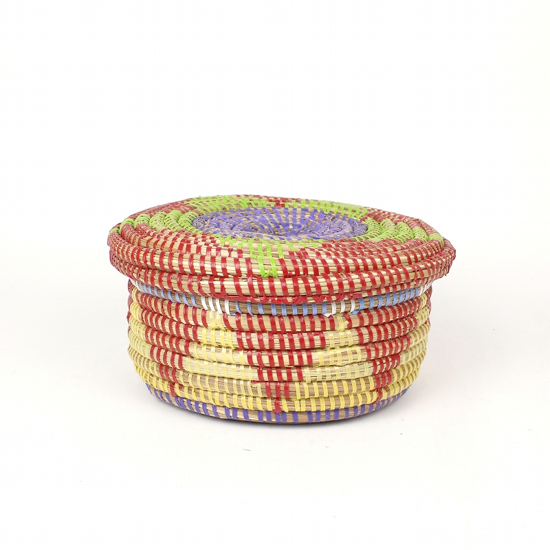 セネガルカゴ フラットふた付き 小 一点物
