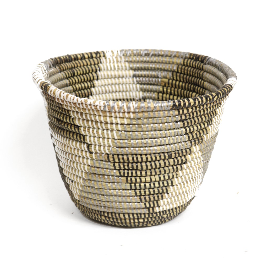 セネガルゴミ箱 白黒グレーミックス