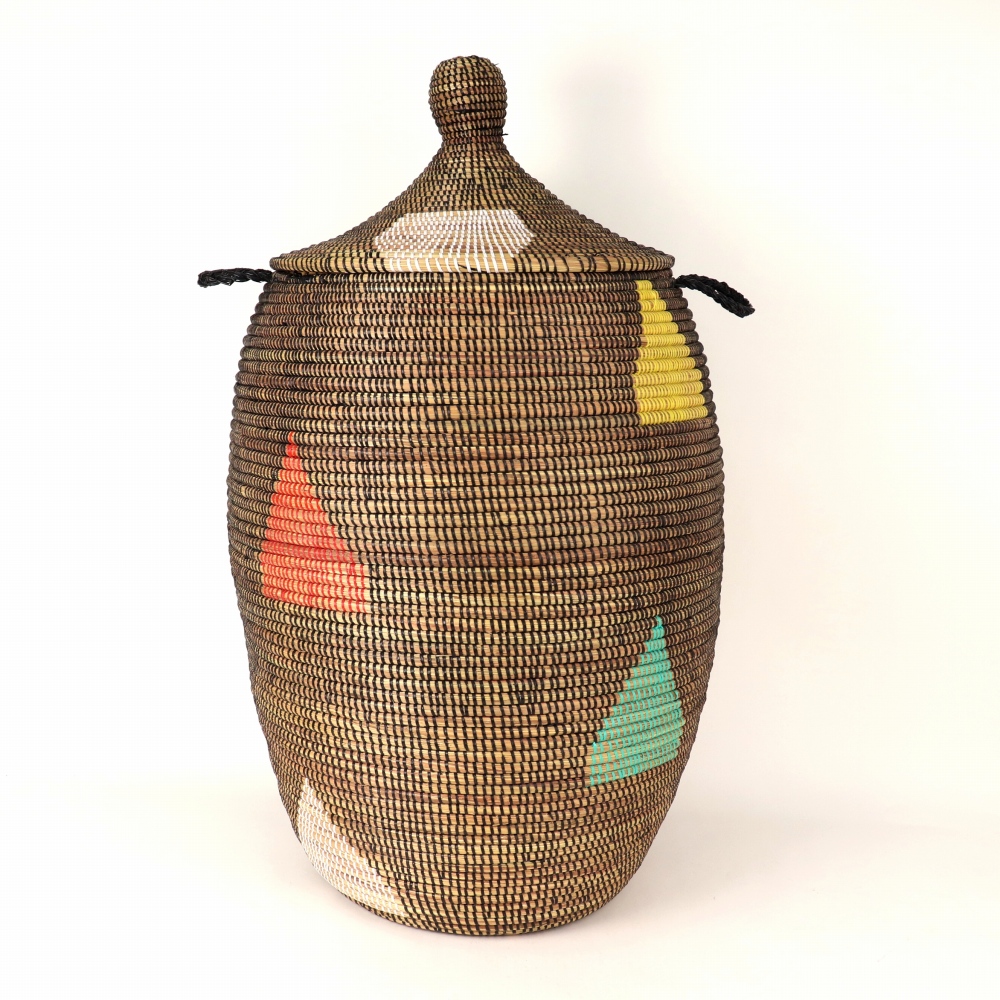 セネガルカゴ 蓋付き お家柄 大