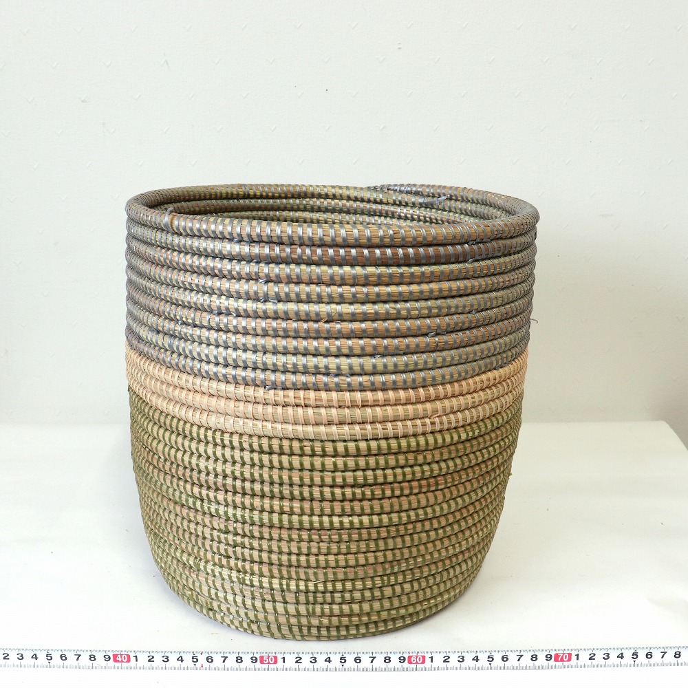 セネガル筒カゴ 三色柄 グレー 20SS一点 @6000→4800