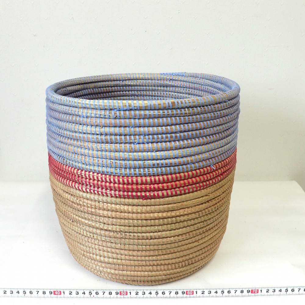 セネガル筒カゴ 三色柄 ラベンダー 20SS一点 @6000→4800
