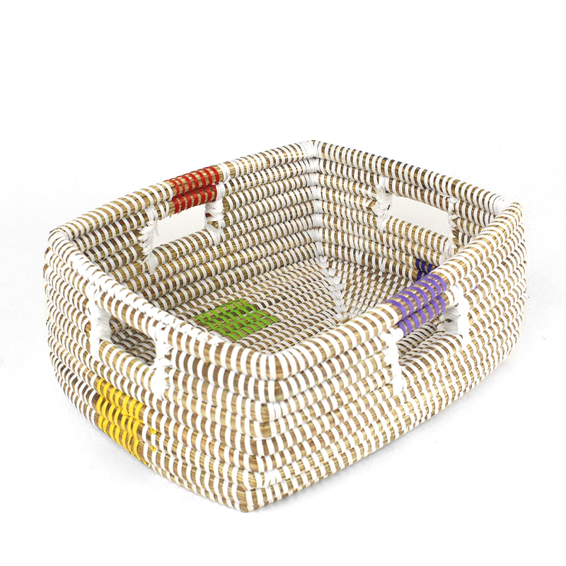 セネガル四角カゴ 白 四角マルチ