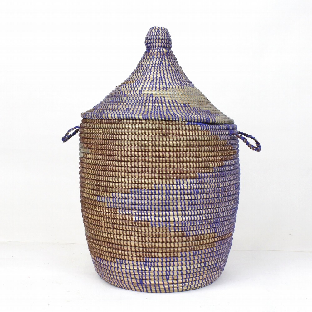 セネガルカゴ 3色雷柄 グレー焦げ茶紺 23SS一点物 @14000→11200円