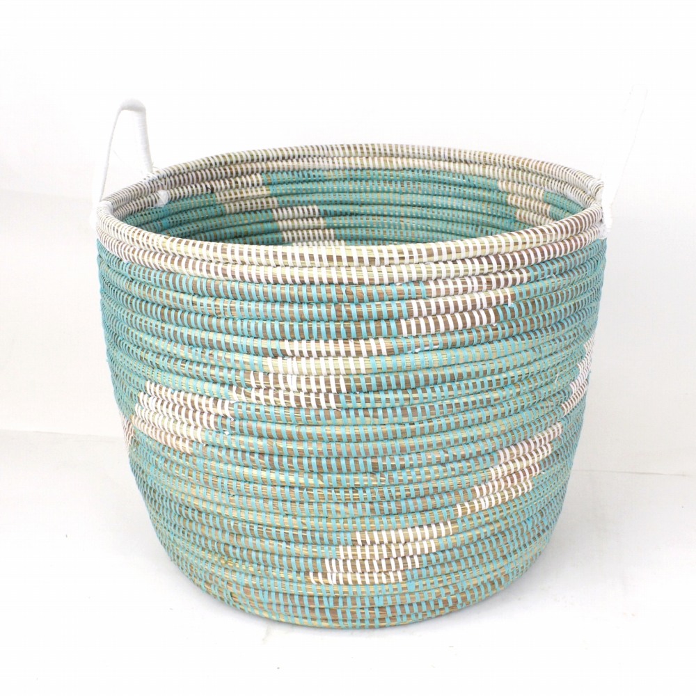 セネガル筒カゴ 太階段柄 ターコ白 23SS一点物 @12000→9600円
