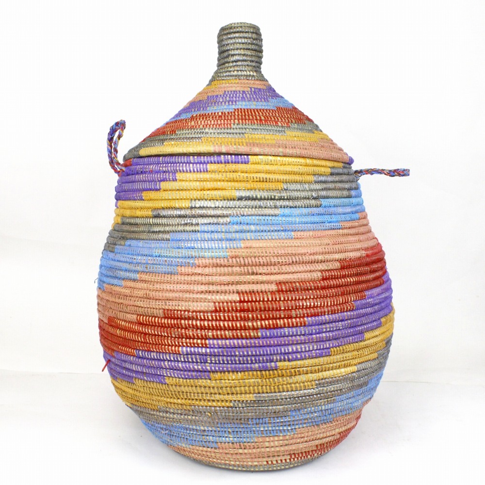 セネガルカゴ 斜め柄 大 マルチ 23SS一点物 @20000→16000円