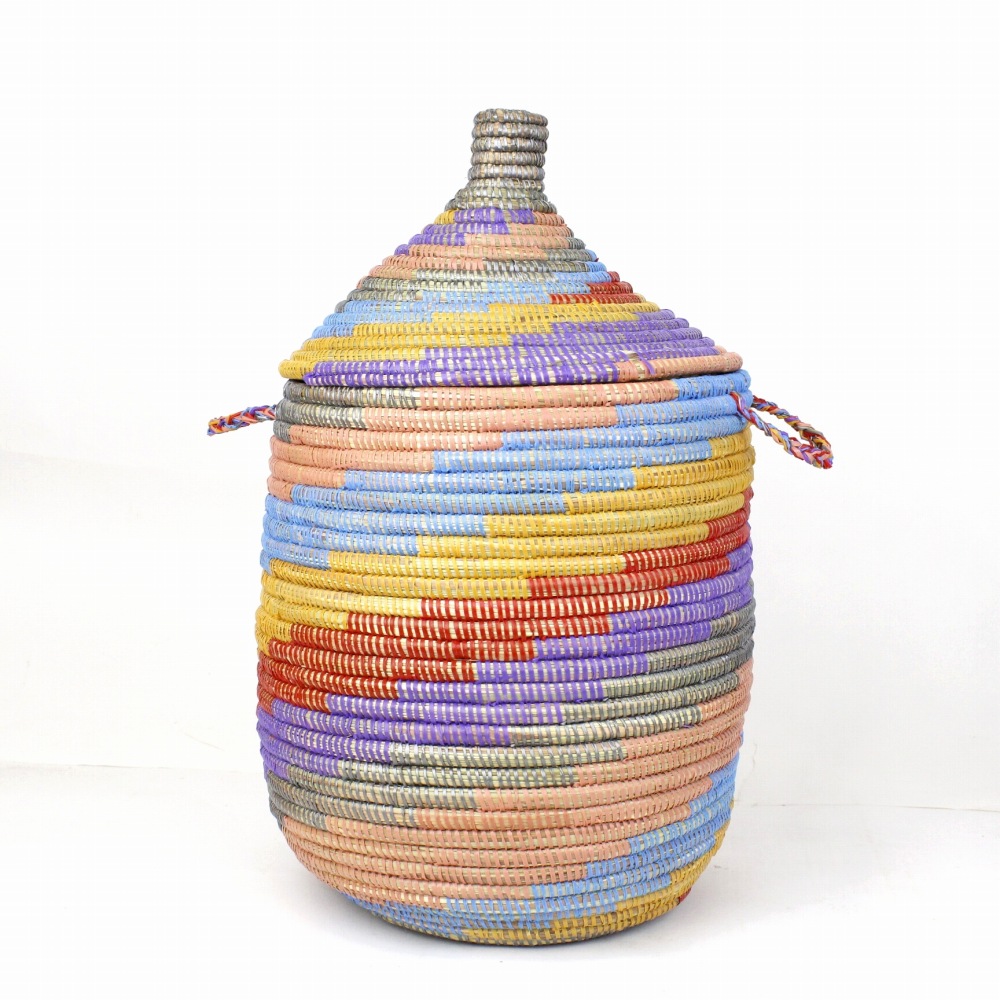 セネガルカゴ 斜め柄 中 マルチ 23SS一点物 @14000→11200円