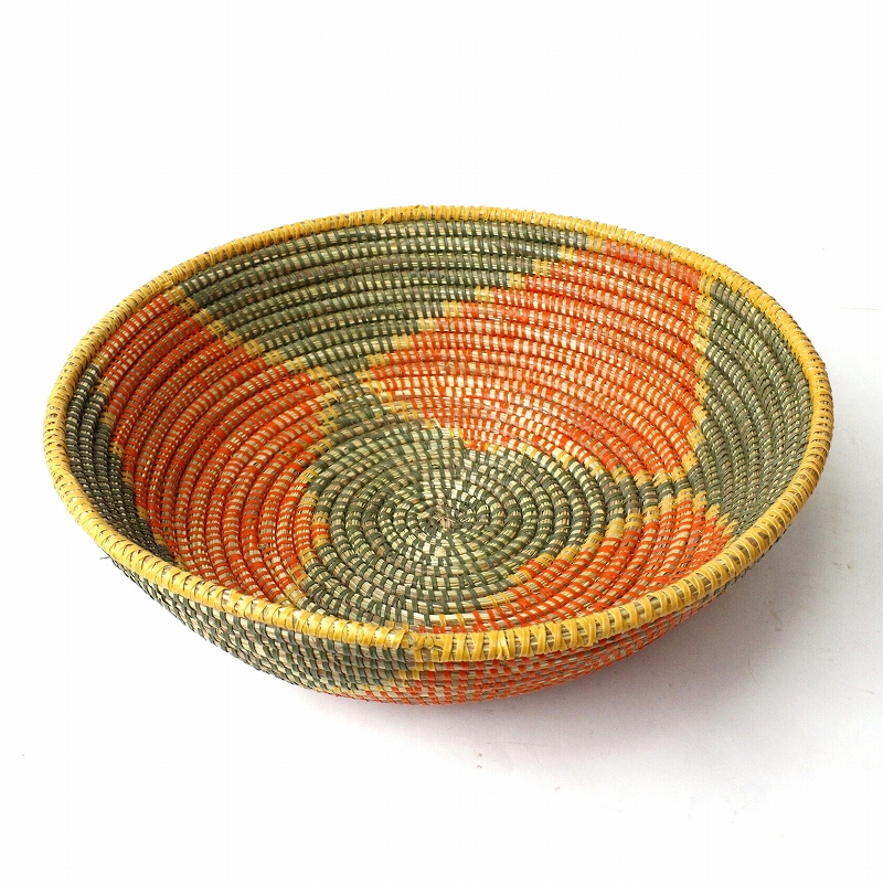 セネガル花柄皿 大 モスターメリックオレンジ