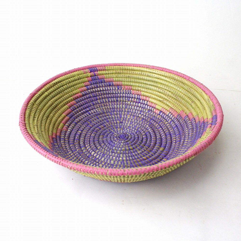 セネガル花柄皿 大 紫ピンクレモン 23SS一点物 @5000→4000円