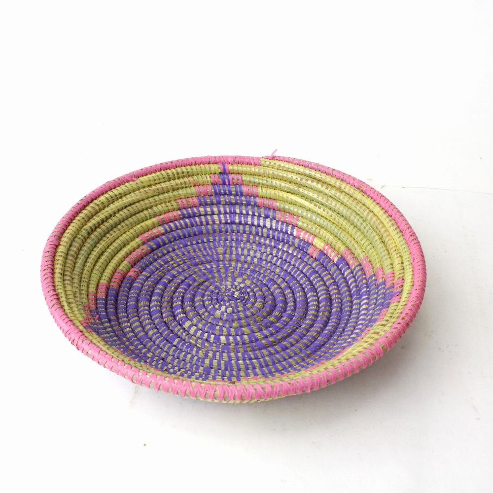 セネガル花柄皿 中 紫ピンクレモン 23SS一点物 @3500→2800円