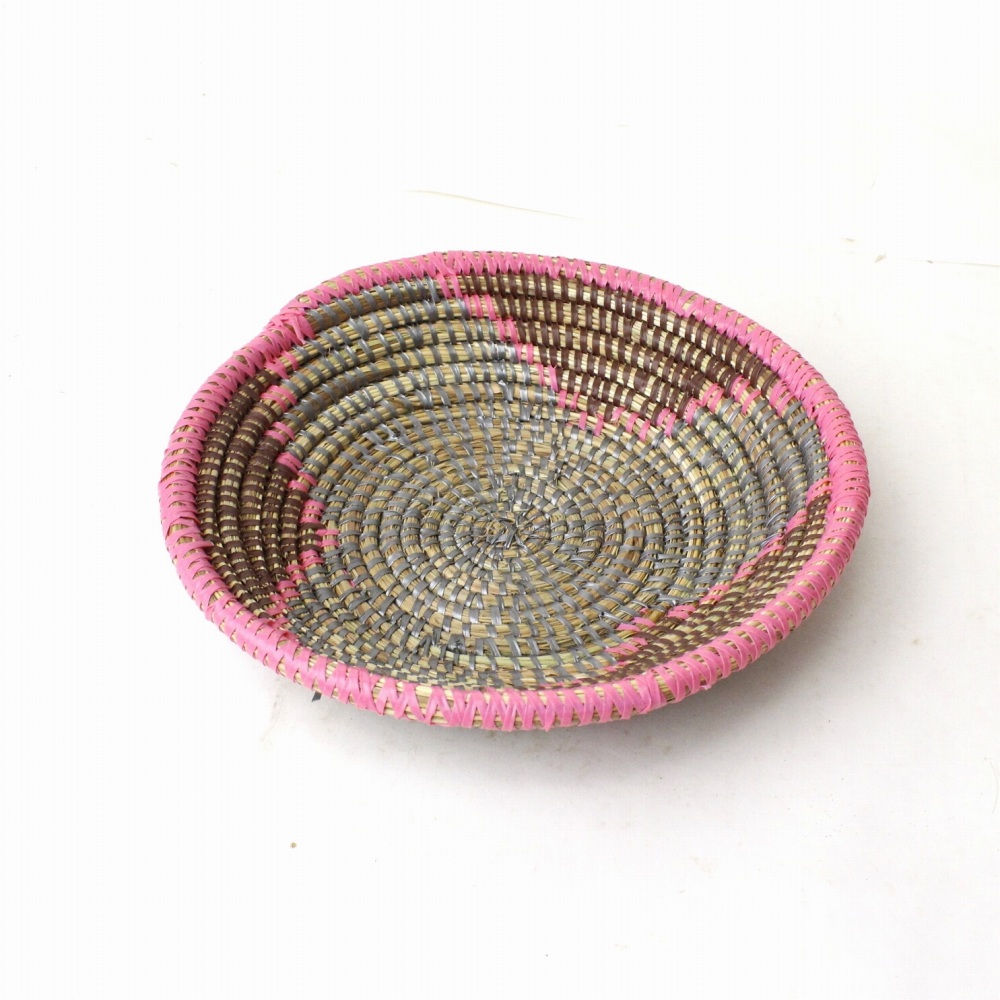 セネガル花柄皿 小 グレーピンク焦げ茶 23SS一点物 @2500→2000円