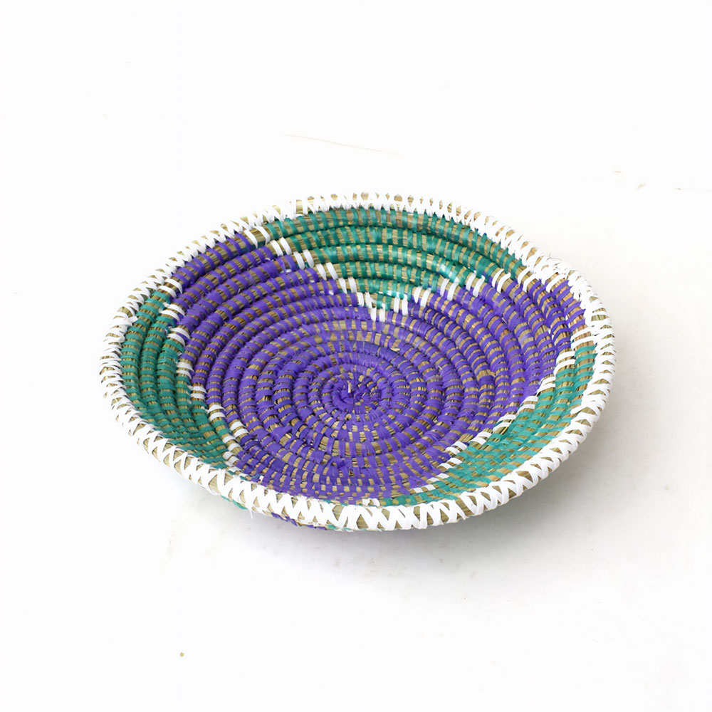 セネガル花柄皿 小 紫白緑 23SS一点物 @2500→2000円