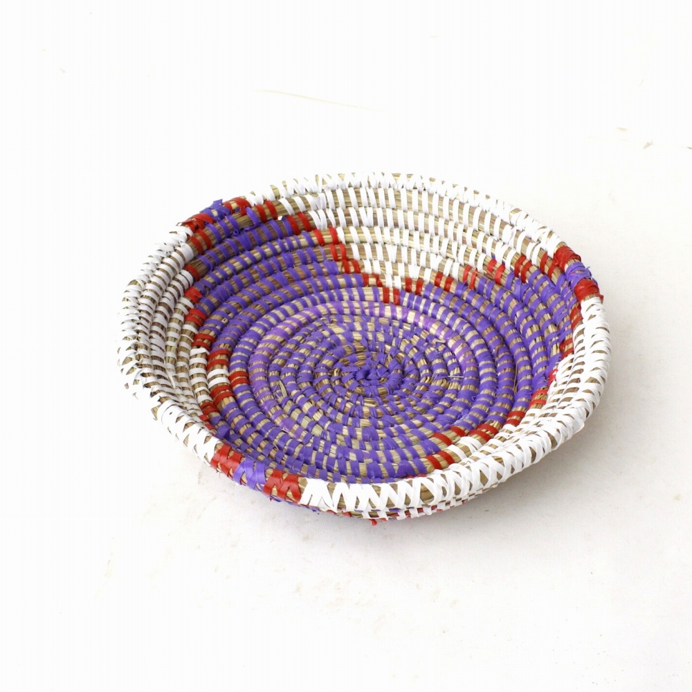セネガル花柄皿 小 紫赤白 23SS一点物 @2500→2000円