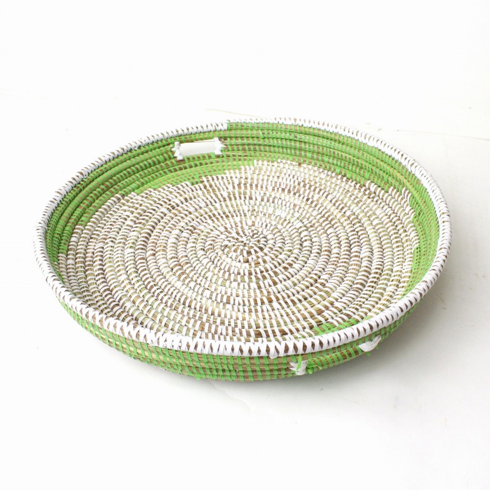 セネガルもやもや柄 お盆 白黄緑 23SS一点物 @5000→4000円