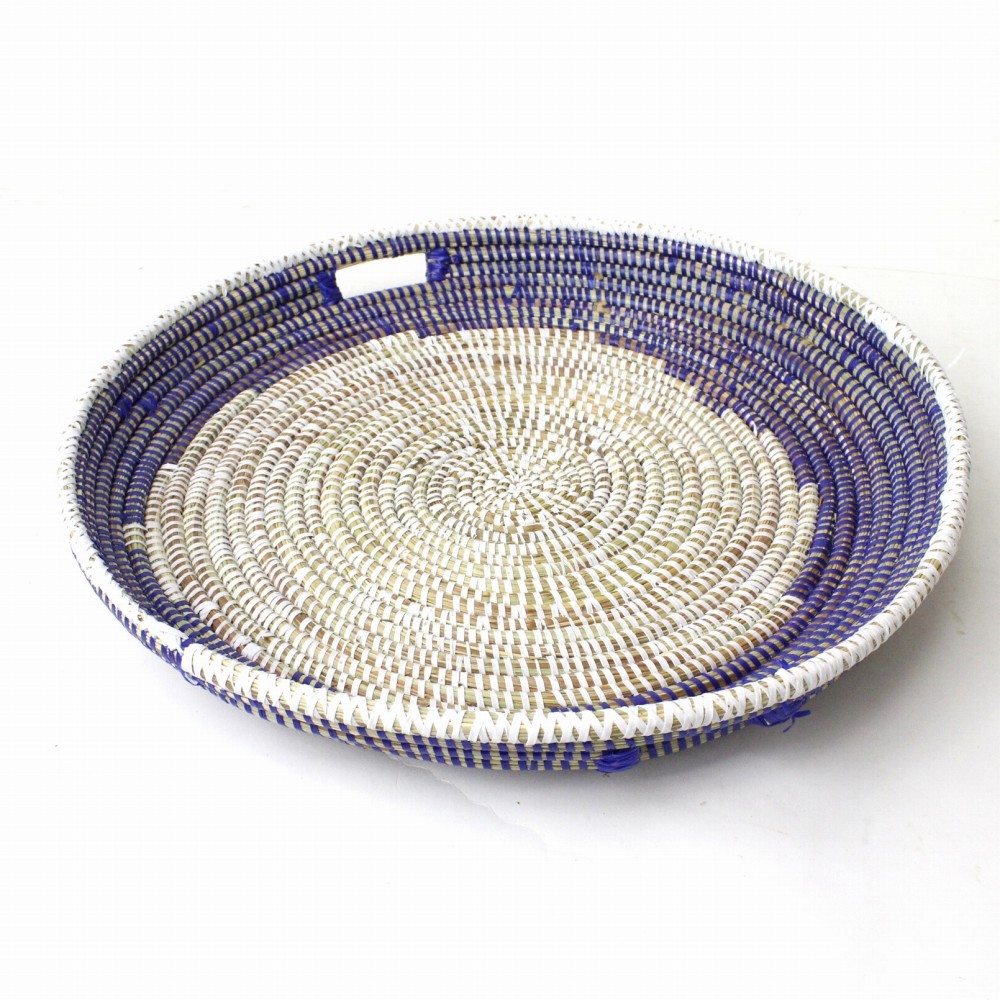 セネガルもやもや柄 お盆 白青 23SS一点物 @5000→4000円