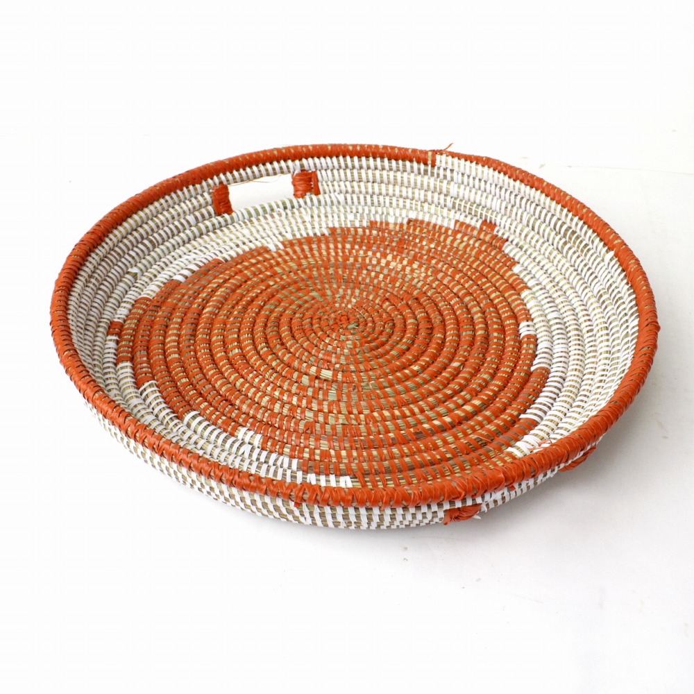 セネガルもやもや柄 お盆 オレンジ白 23SS一点物 @5000→4000円