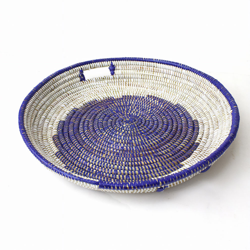 セネガルもやもや柄 お盆 青白 23SS一点物 @5000→4000円