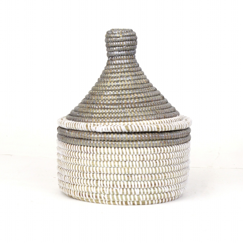 セネガルカゴ 2トーン グレー白