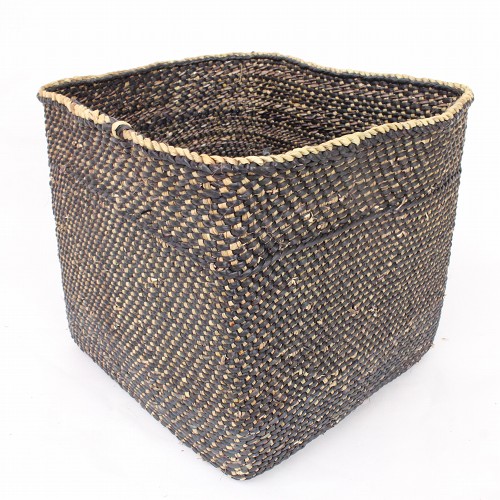 イリンガバスケット正方形 M 黒無地 H25 深