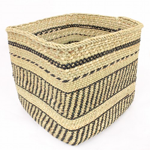 イリンガバスケット正方形 M 黒柄 H25 深