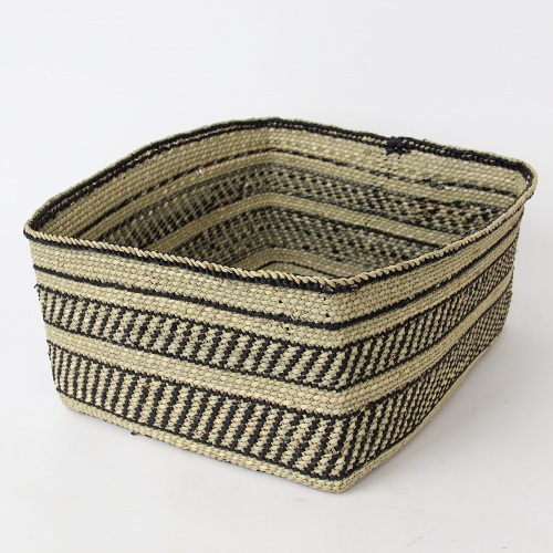 イリンガバスケット長方形 S 黒柄 H17 浅