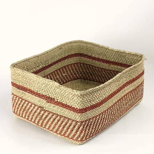 イリンガバスケット長方形 S オレンジ柄 H17 浅