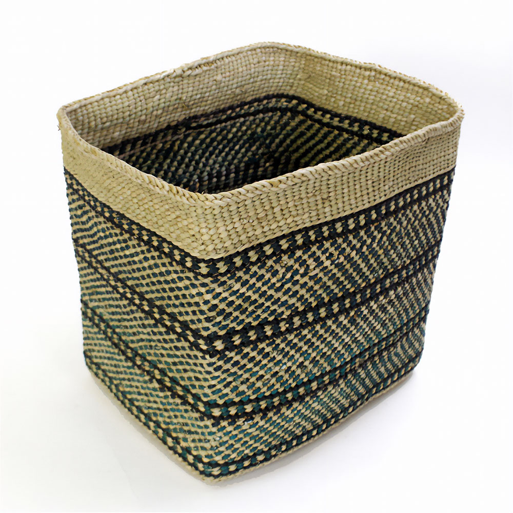 イリンガバスケット カラフル長方形かご グリーン