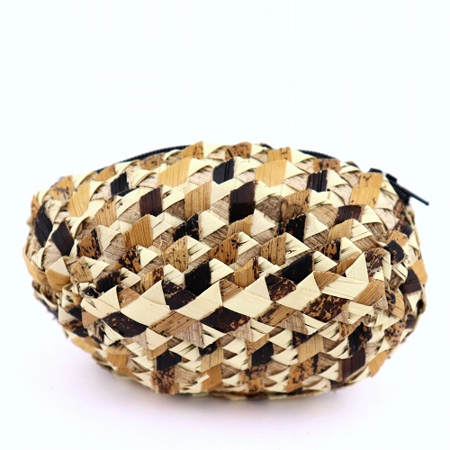 ラフィア小銭入れ 樽型