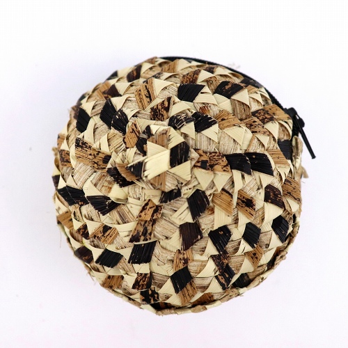 ラフィア小銭入れ 丸型