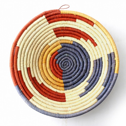 ウガンダバスケット 径25 白オレンジパープル