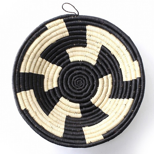 ウガンダバスケット 径25 白黒7