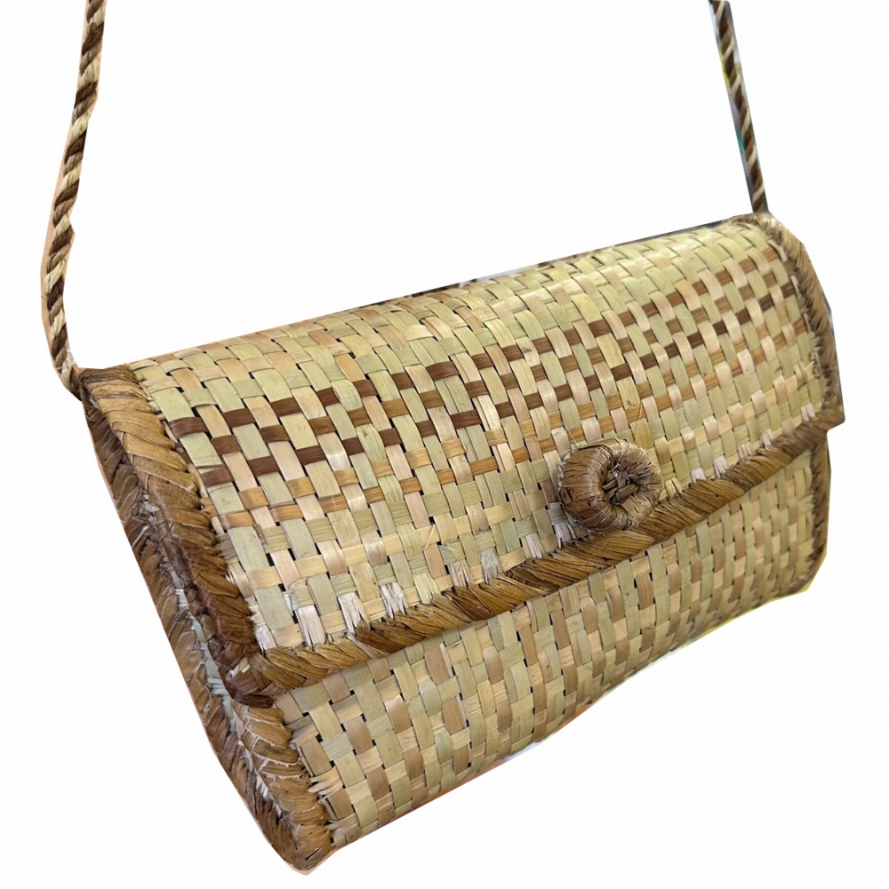 シードアンドストーリーズ バナナパームショルダーバッグ ベジプリントウガンダコットン 24SS一点物 @7000→5600