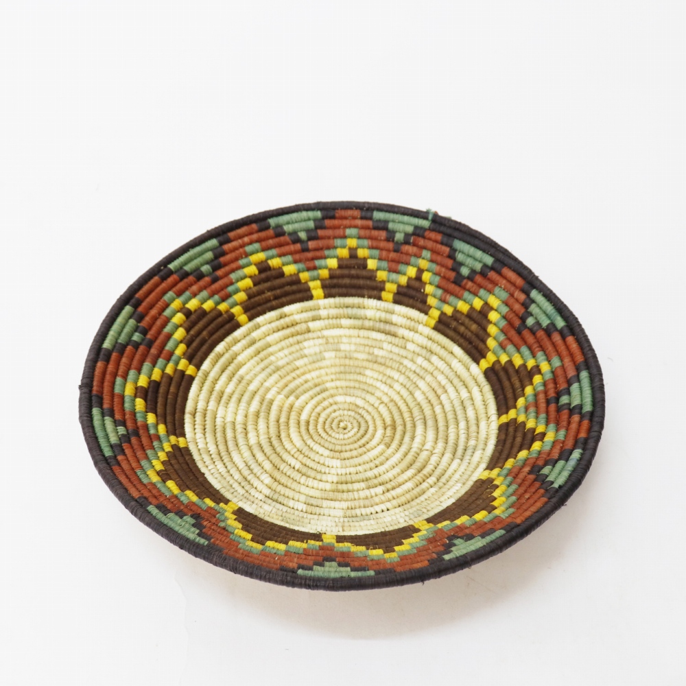 キビの葉ルボナ平かご オール天然染め 25CM やまなみ 24SS一点物 @6000→4800