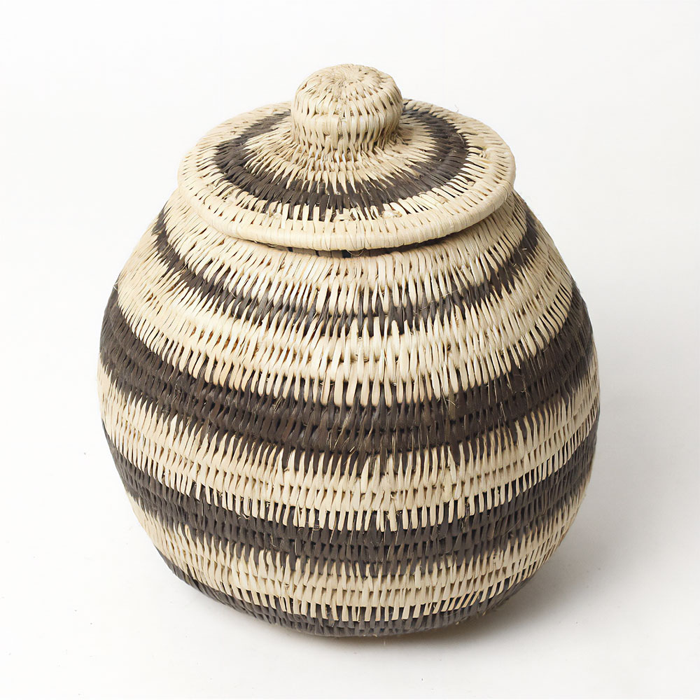 ボツワナバスケット 蓋付かご 大  一点物03