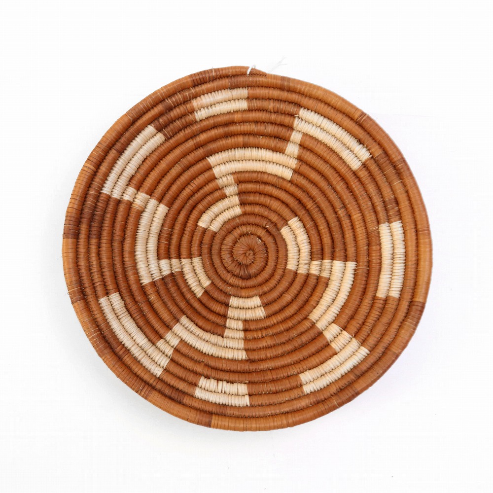ボツワナバスケット 平かご 18-20CM  _09 一点物