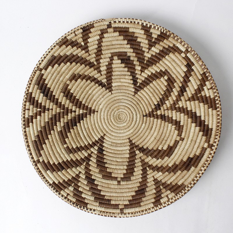 ボツワナバスケット 平かご 30-32cm  一点物05
