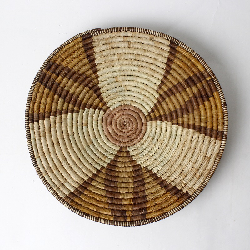 ボツワナバスケット 平かご 33-35cm 一点物03